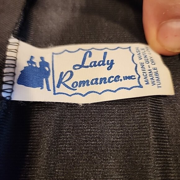 Vintage Lady Romance Nylon and Lace Dressing Gown Black Robe Lingerie One Size - Picture 6 of 6